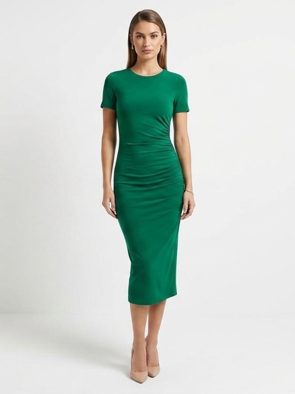 Adrianna Papell Green Asymmetrical Cocktail Dress